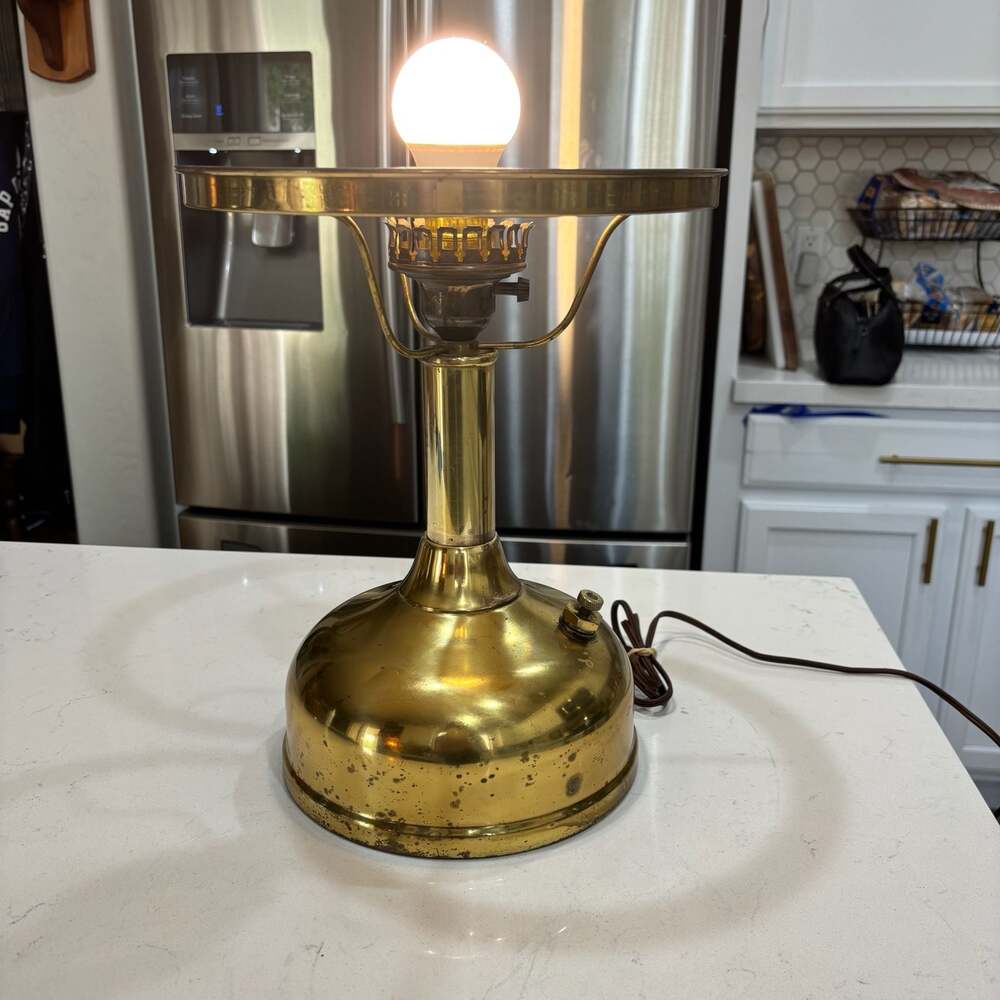 Vintage Coleman Model 100 Gas Lantern Converted to Electric Table Lamp
